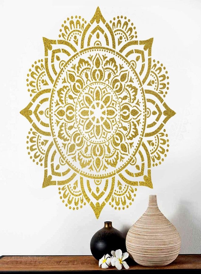 DECORZE Design In Mandala Design Wall Painting Stencils Wall Design Stencils Living Room - Image 1
